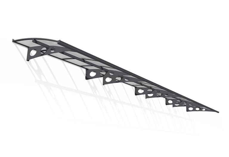Herald Door Awning Kit - 139cm x 892cm - Grey Structure & Clear Twin Wall Panels