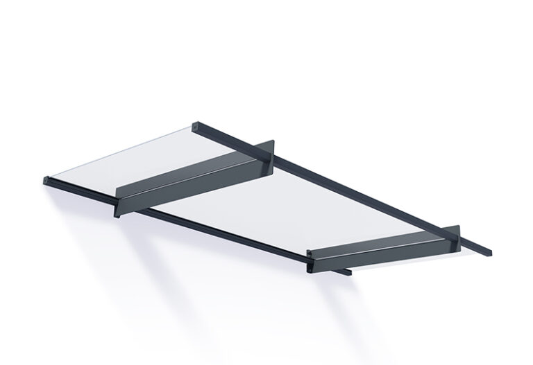 Nancy Door Awning Kit - 94cm x 205.5cm Grey Structure & Clear Panels