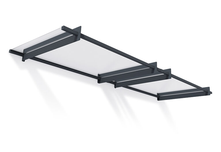 Nancy Door Awning Kit - 94cm x 301cm Grey Structure & Clear Panels