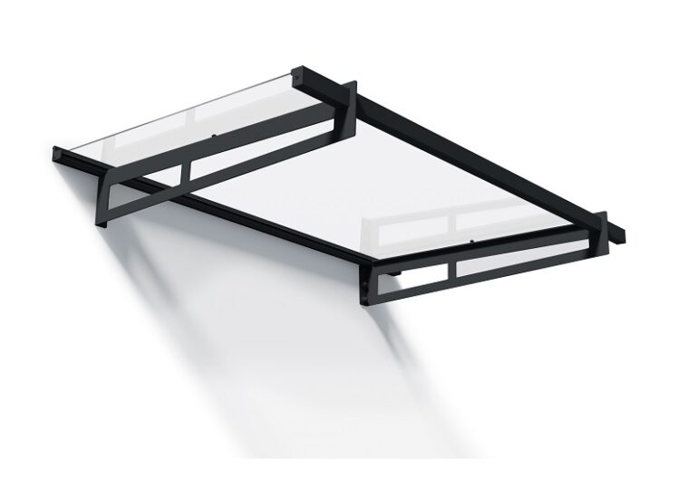 Bremen Door Awning Kit - 93.5cm x 150cm Grey Structure & Clear Panels