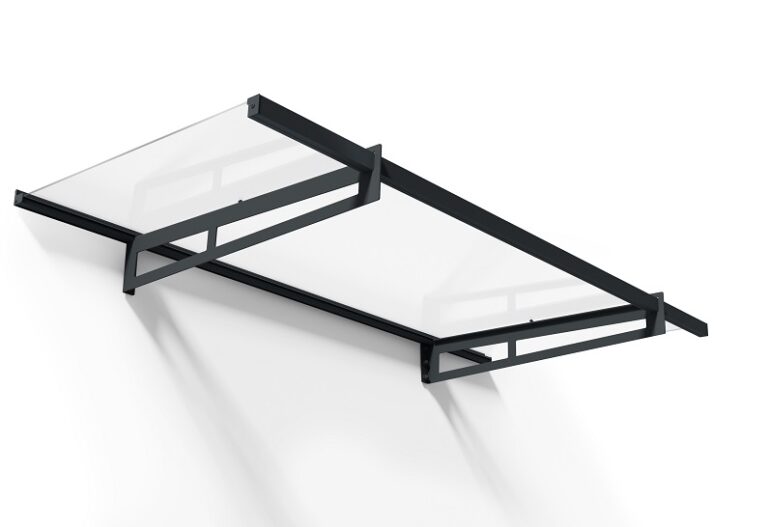 Bremen Door Awning Kit - 93.5cm x 205cm Grey Structure & Clear Panels