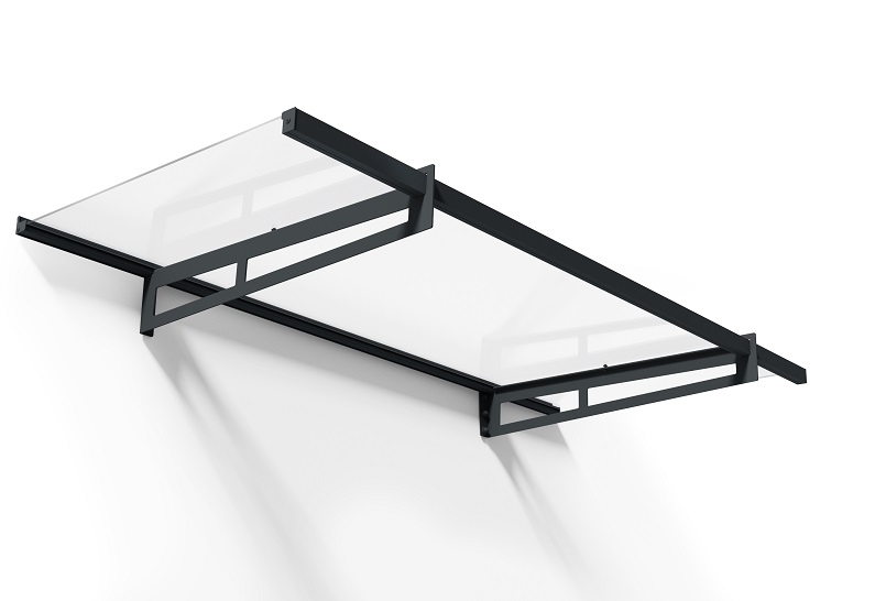Bremen Door Awning Kit - 93.5cm x 205cm Grey Structure & Clear Panels