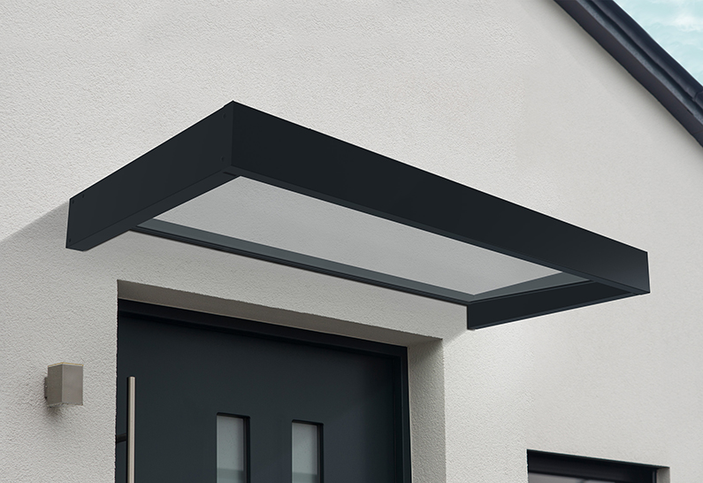 Sophia Door Awning Kit - 95cm x 215cm Grey Structure & Clear Panels - Image 2