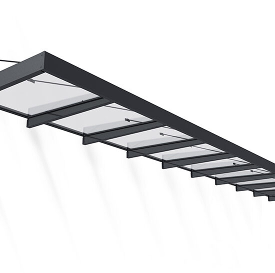 Sophia XL Door Awning Kit -140cm x 845cm Grey Structure & Clear Panels