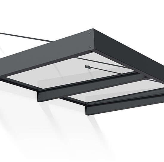 Sophia XL Door Awning Kit -140cm x 192cm Grey Structure & Clear Panels