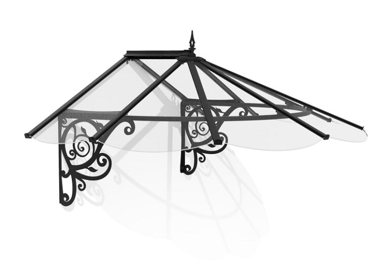 Lily Door Awning Kit - 125cm x 175cm - Black Structure & Clear Panels
